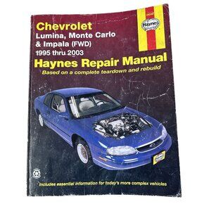 Vtg Haynes Repair Manual Chevrolet Lumina Monte Carlo Impala 1995-2003